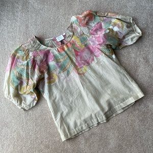Anthropologie HD in Paris Cute Floral Print Lightweight Blouse Size 2 NWOT